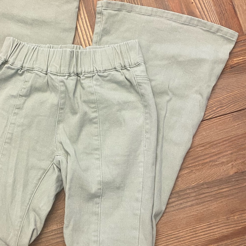 Wide Leg Sage Green Pants - Picture 4 of 6